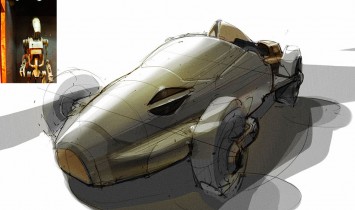 Star Wars Federation Droid-inspired Concept Car design sketch