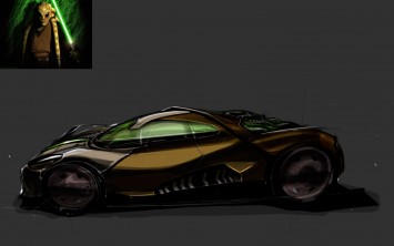 Star Wars Kit Fisto-inspired Concept Car design sketch