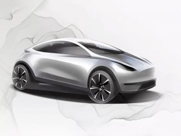 Tesla City Car Design Sketch Render