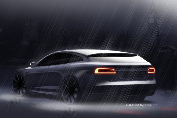 Tesla Model S Shooting Brake by Niels van Roij Design Sketch Render