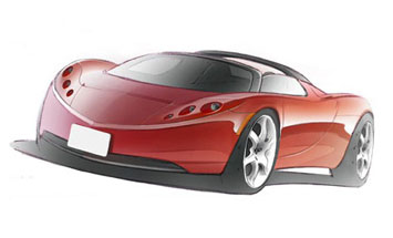 Tesla Roadster Design Sketch