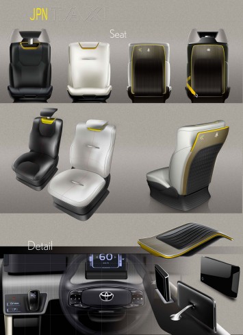 Toyota JPN Taxi Concept - Interior Design Sketches
