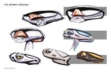 TVR Artemis Concept Interior Design Sketches