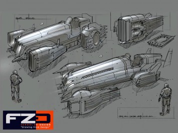 Vehicle Design Sketch by Feng Zhu