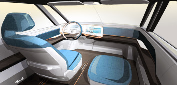 Volkswagen BUDD-e Concept - Interior Design Sketch Render