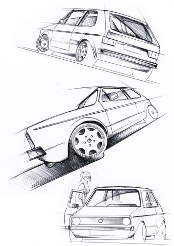 Volkswagen Golf Mk 1 Design Sketches