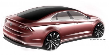 Volkswagen Midsize Coupe Concept Design Sketch