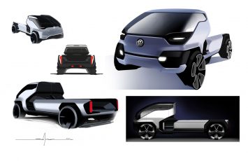 Volkswagen Type 10 PickUp Concept Design Sketch Renders
