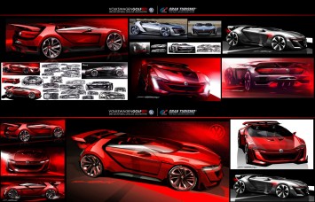 Volkswagen Vision GTI Roadster Concept Gran Turismo - Design Sketches