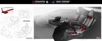 Volkswagen Vision GTI Roadster Concept Gran Turismo - Interior Design Sketch - Seat