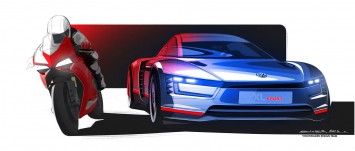 Volkswagen XL Sport Concept and Ducati Superleggera Design Sketch