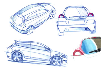 Volvo C30 Concept - design sketches