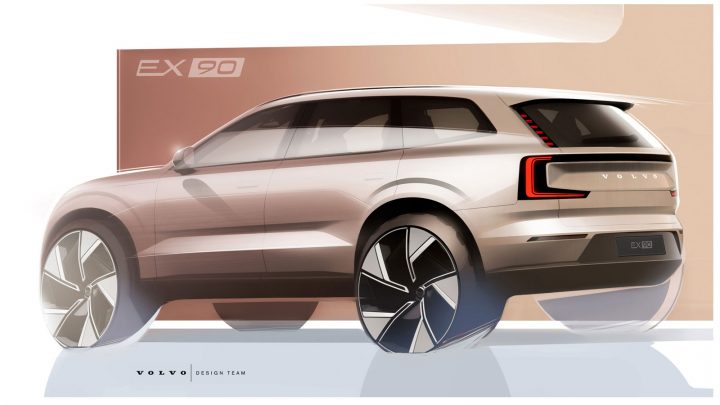 Volvo EX90 Design Sketch Render
