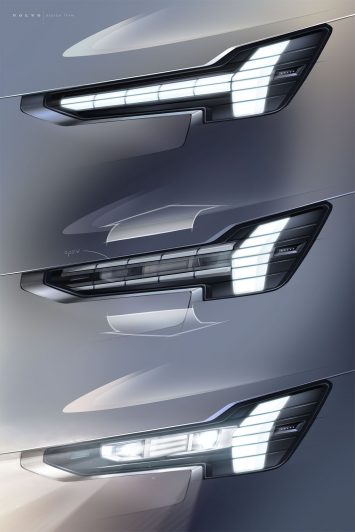 Volvo EX90 Thor Hammer Design Sketch Render
