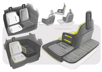 VW E Up! Concept Interior Design Sketch
