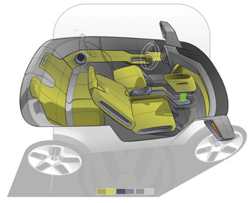 VW E Up! Concept Interior Design Sketch