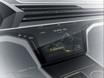 VW Sport Coupe Concept GTE Interior Design Sketch Center Console