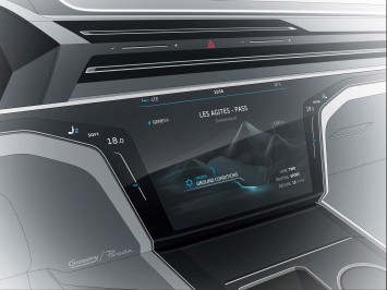 VW Sport Coupe Concept GTE Interior Design Sketch Center Console