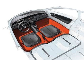 VW Up! Lite Interior Design Sketch