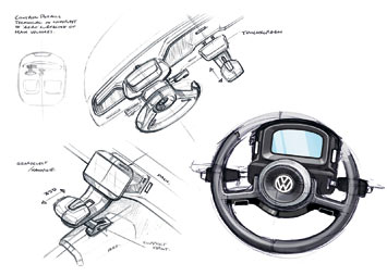 VW Up! Lite Interior Design Sketches