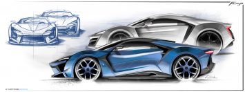 W Motors Fenyr Supersport Design Sketch by Exequiel Di Salvo