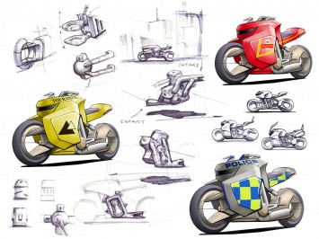 X4 Tour Bike Concept - Design Sketches