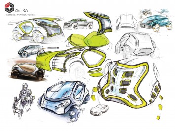 ZETRA Extreme Weather Vehicle Concept by Adis Sabic design sketches